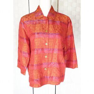 c.a. sport Vintage Blouse Size Medium Silk Blend Luxury Y2K Preppy Coastal Chic